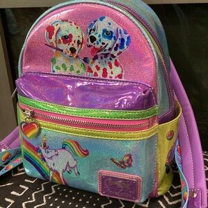 Lisa Frank HOLOGRAPHIC GLITTER COLOR BLOCK MINI BACKPACK